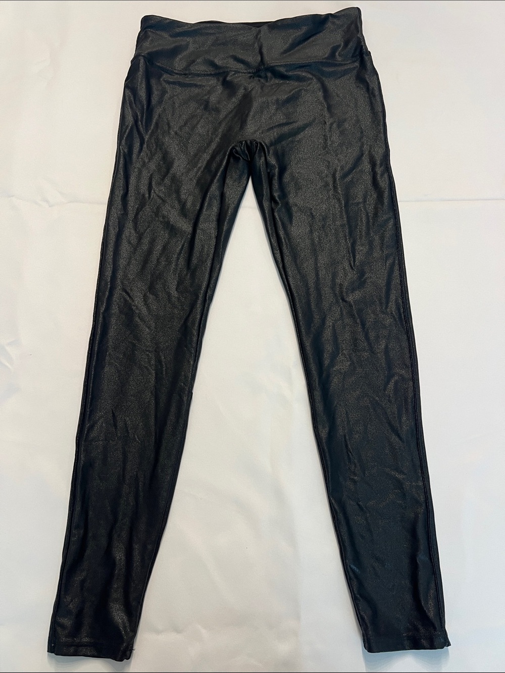 Santiny Women’s Black Stretch Leggings - sparkle/metallic size Medium Like New